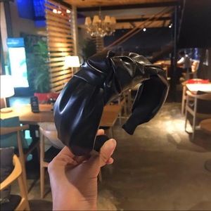 Faux Leather Black Hairband